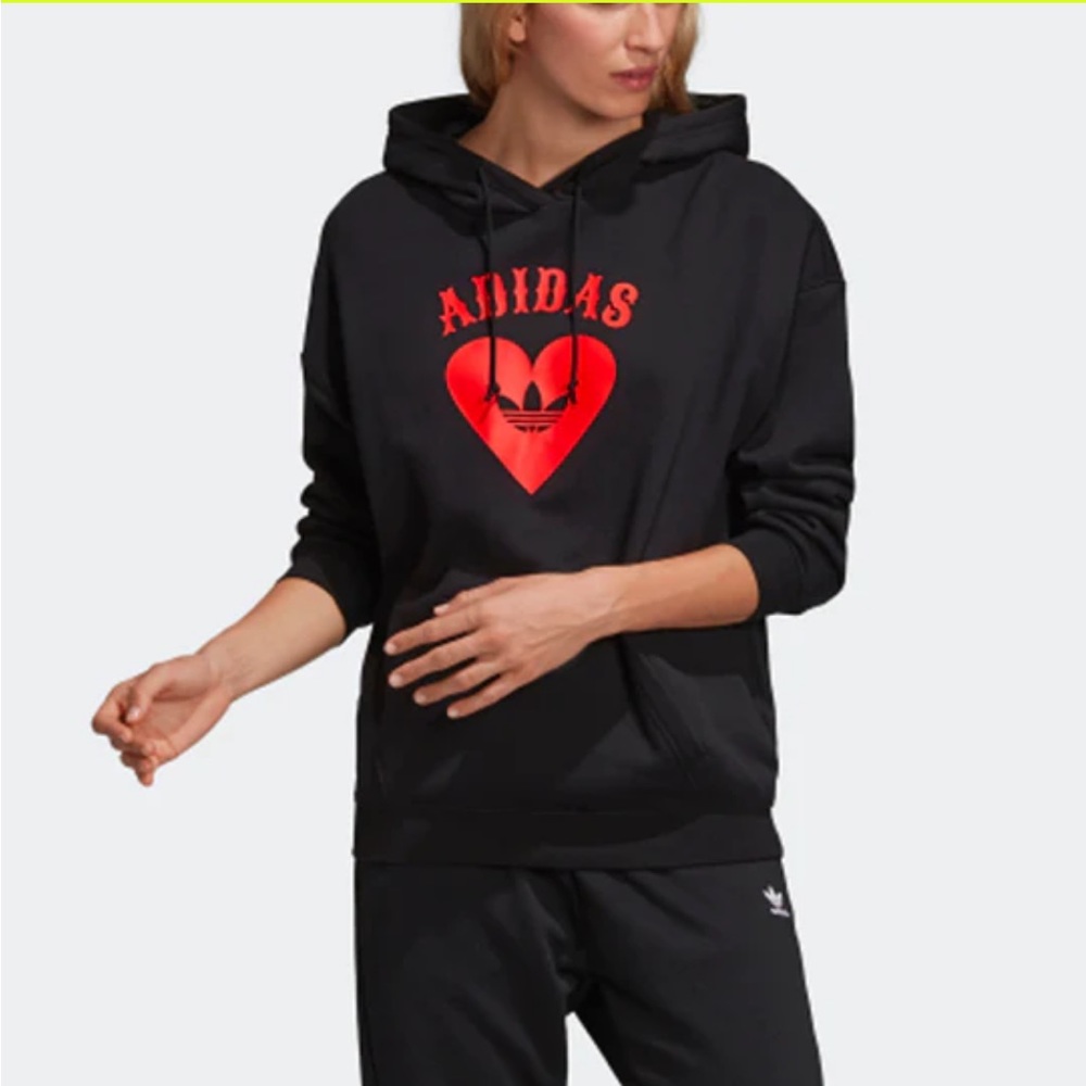 Adidas Black Originals VDay Pattern Printing‎ Red Love. Size XL.
